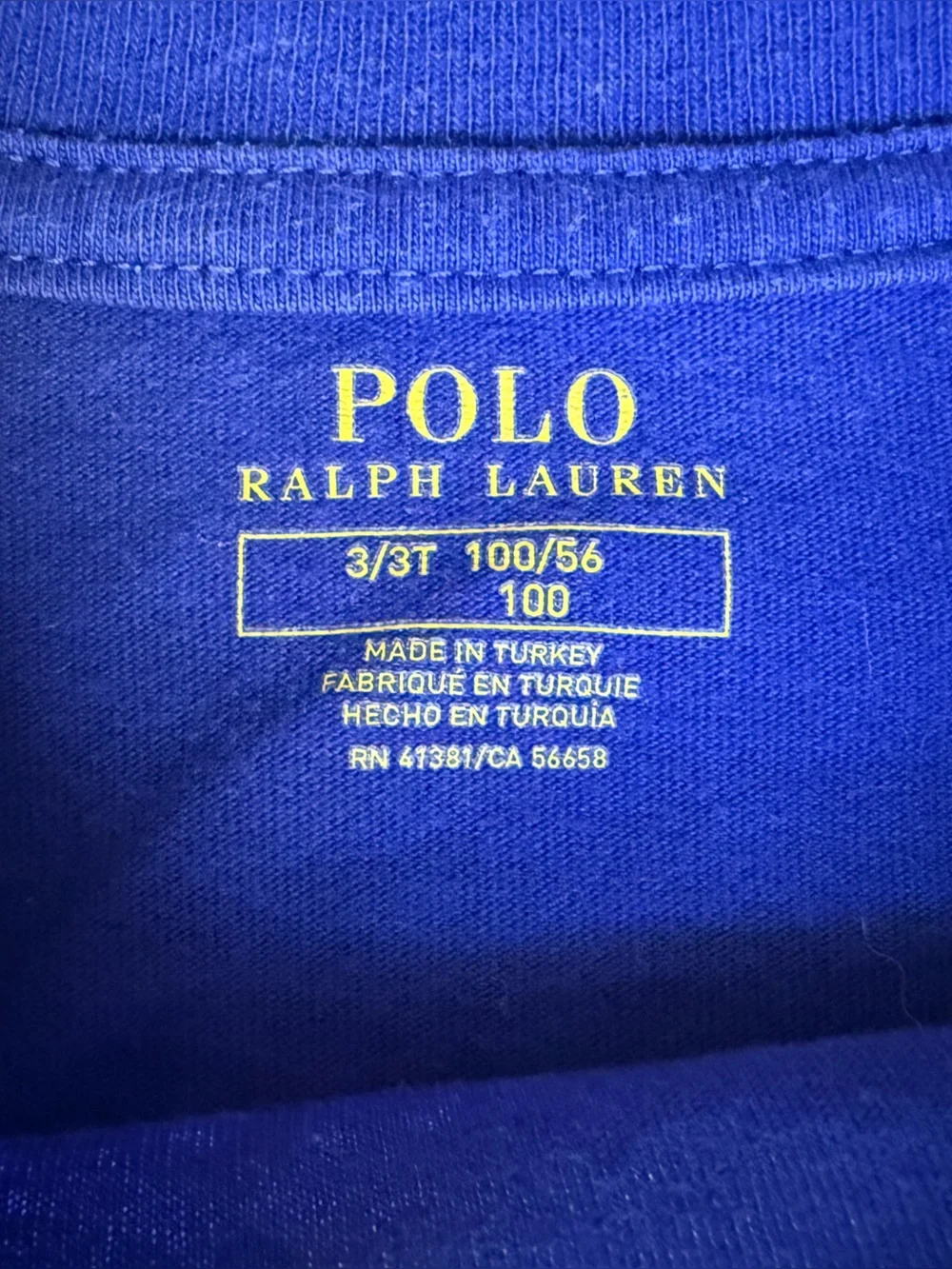 Polo Bear by Ralph Lauren Blue Ski Bear Graphic Long Sleeve Tee 3T Unisex Preppy